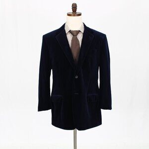 Bonobos 46R Navy Solid 2-Button Velvet Sport Coat Blazer Jacket G497